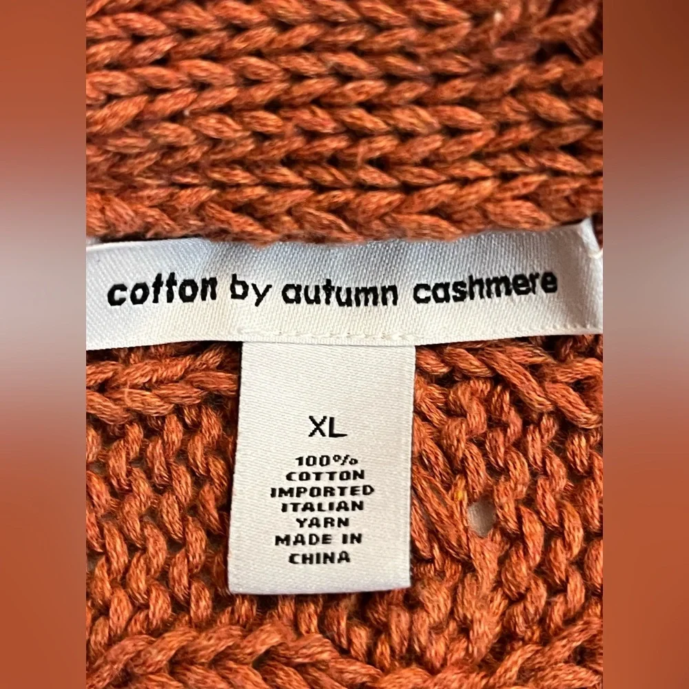 Cotton by Autumn Cashmere rust open front cardigan - Picture 2 of 4